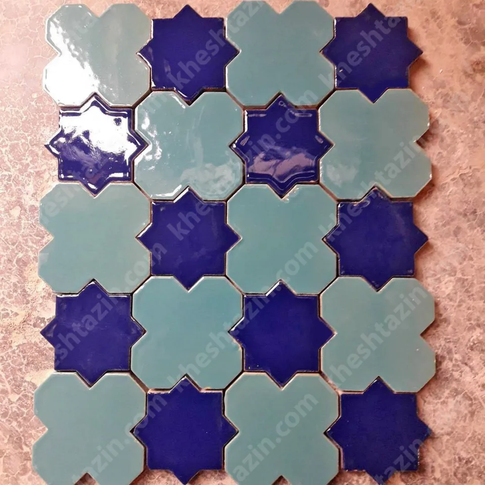 کاشی سنتی ستاره شاپرک(ستاره چلیپا)