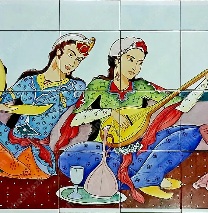 تابلو کاشی طرح نگارگری بزمی - تصویر 3