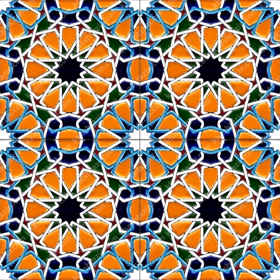 کاشی هفت رنگ طرح هندسی مراکشی - تصویر 2
