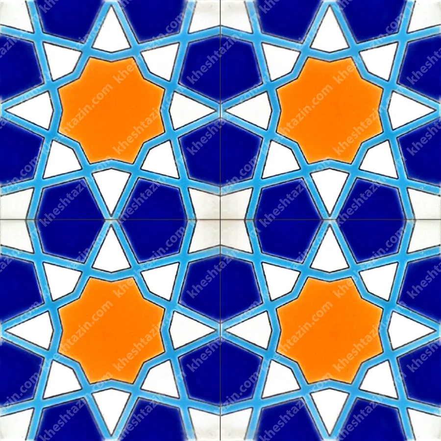 کاشی هفت رنگ طرح هندسی