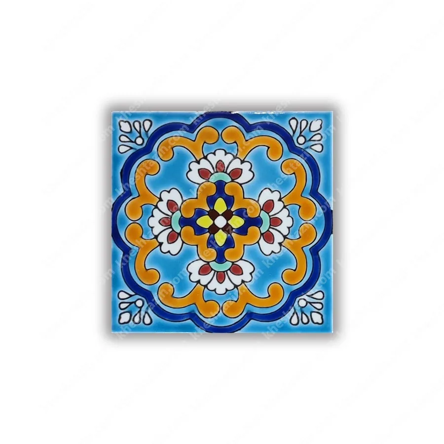 کاشی سرامیک طرح ترنج اسلیمی فیروزه