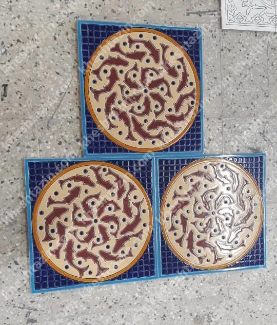 کاشی هفت رنگ طرح گردون ماهی - تصویر 4