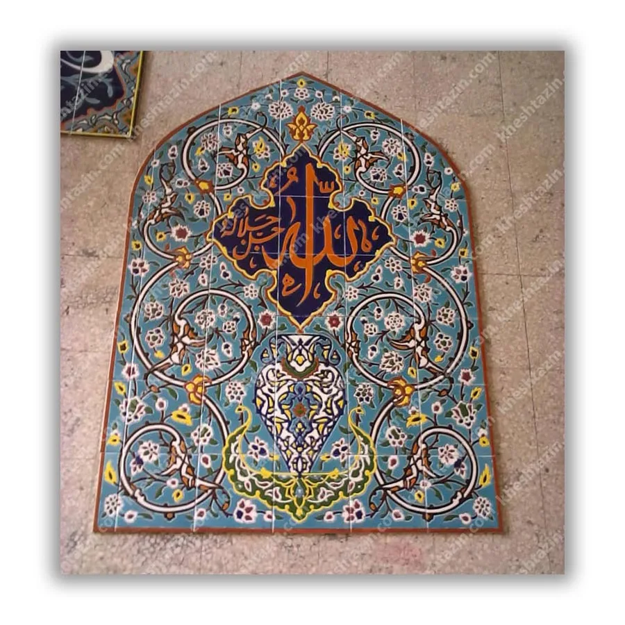 کاشی طاقنما اسلیمی فیروزه