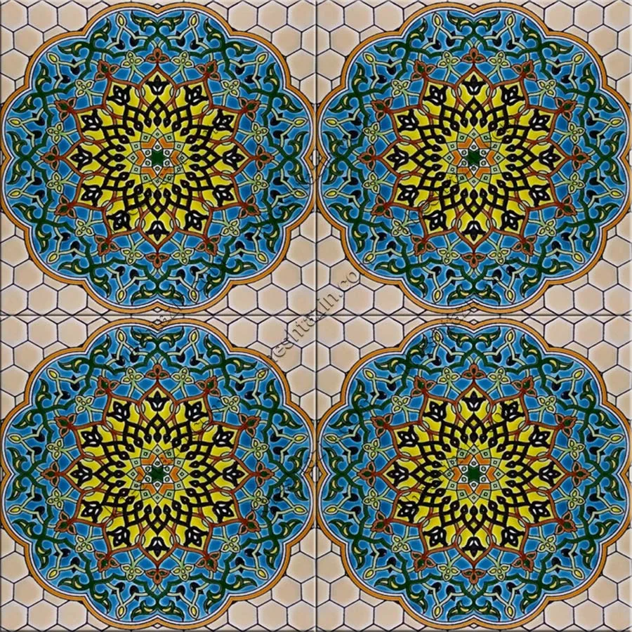 کاشی هفت رنگ طرح سنتی کد: TP-128 - تصویر 3