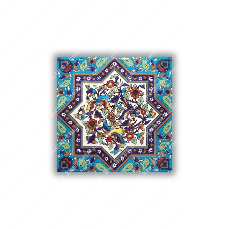 کاشی سرامیک طرح طرح «گل و مرغ بهشتی»