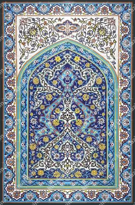تابلو کاشی هفت رنگ طرح اسپر لچک اسلیمی - تصویر 2