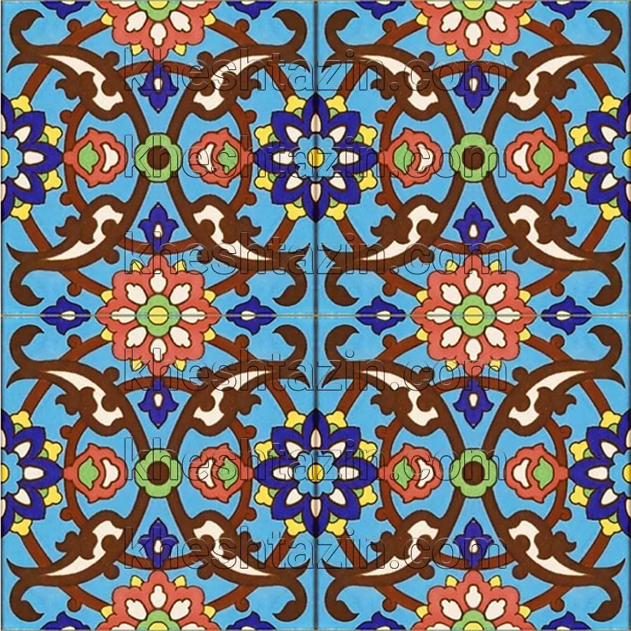  کاشی سرامیکی دست‌ساز طرح «گل‌سرخی آسمانی» - تصویر 3