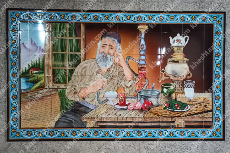 تابلو سرامیکی نقاشی قهوخه خانه ایی - تصویر 2