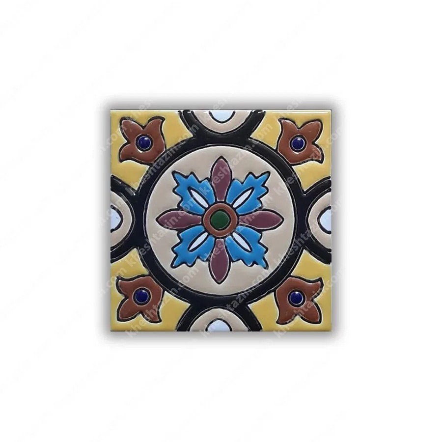 کاشی سرامیک طرح نیلوفر کهن