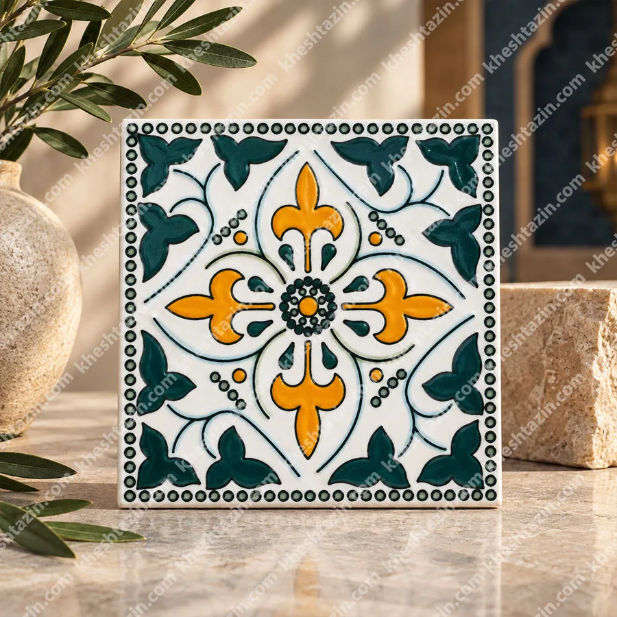 کاشی هفت‌رنگ طرح «باغ یشمی» - تصویر 6