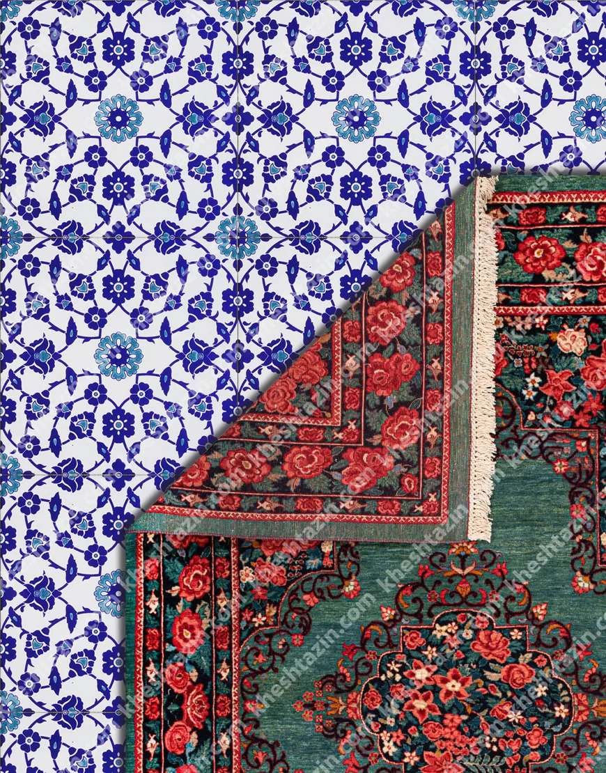 کاشی سرامیک طرح «نیلوفر فیروز» - تصویر 3