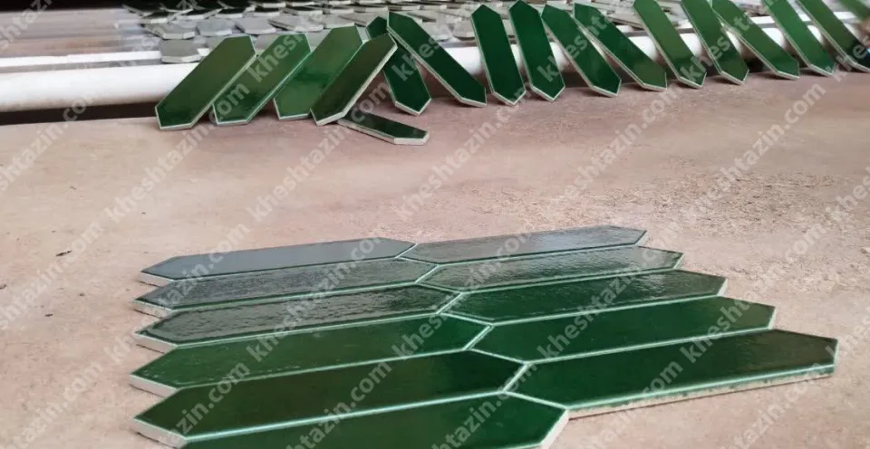 کاشی،  سرامیک مترویی سرتیز رنگ سبز غازی - تصویر 4