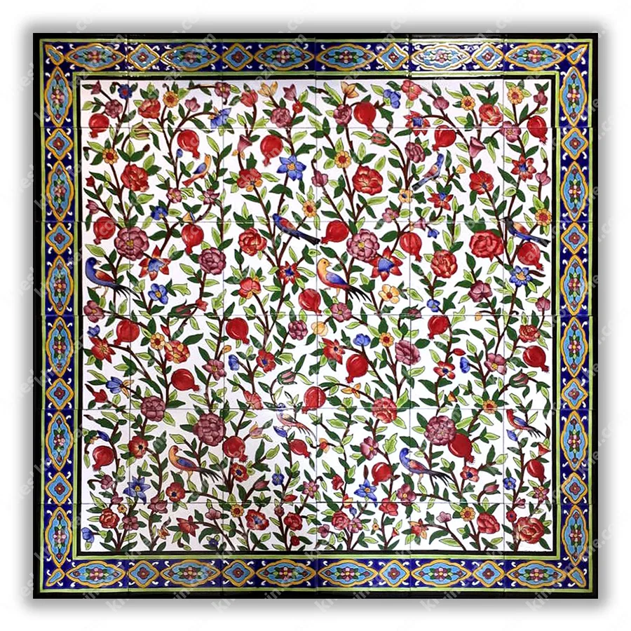 تابلو کاشی نگارگری باغ انار