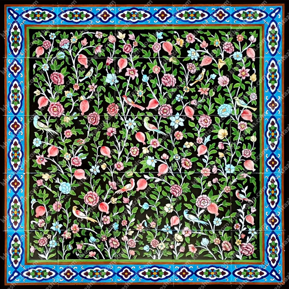 تابلو کاشی نگارگری باغ انار - تصویر 2
