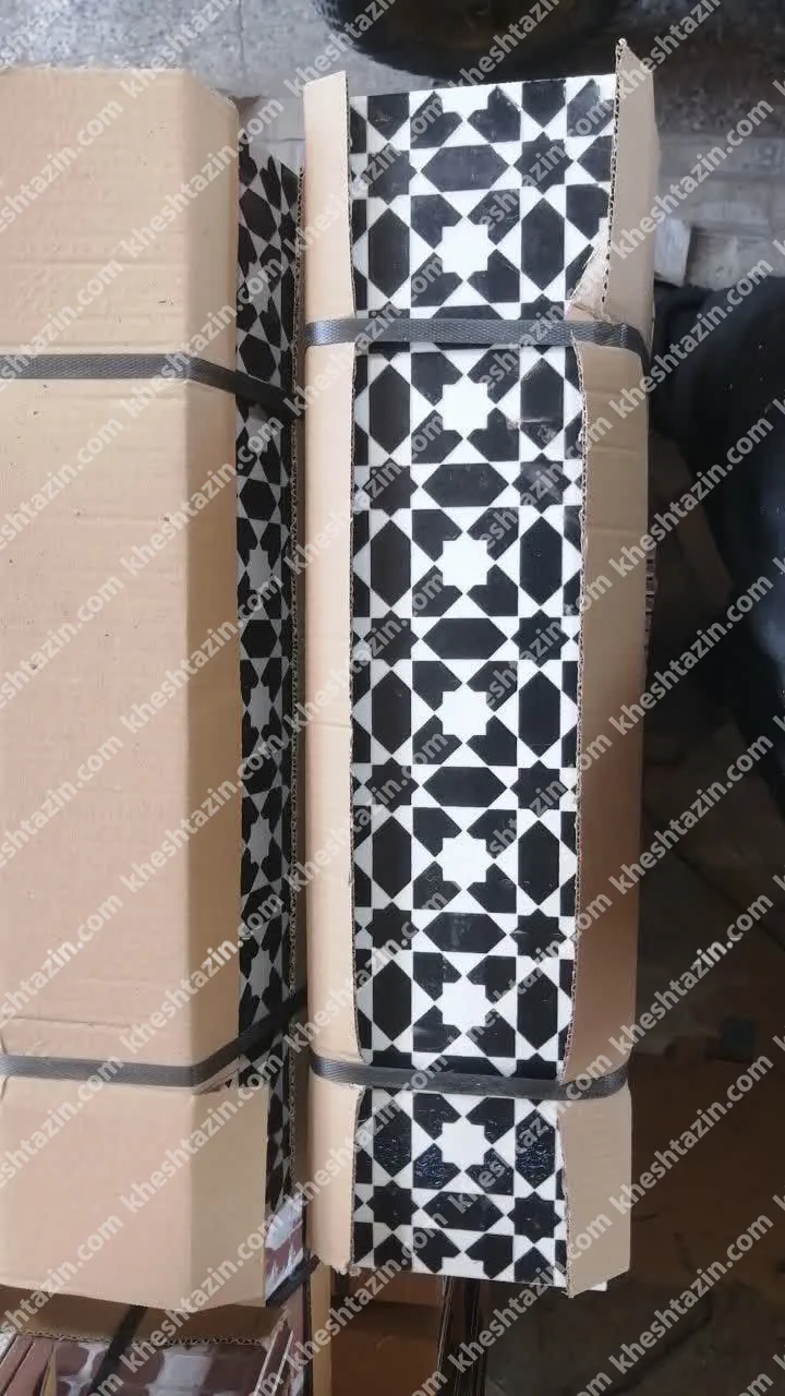 کاشی هفت رنگ مراکشی طرح سواد و بیاض معرق - تصویر 3