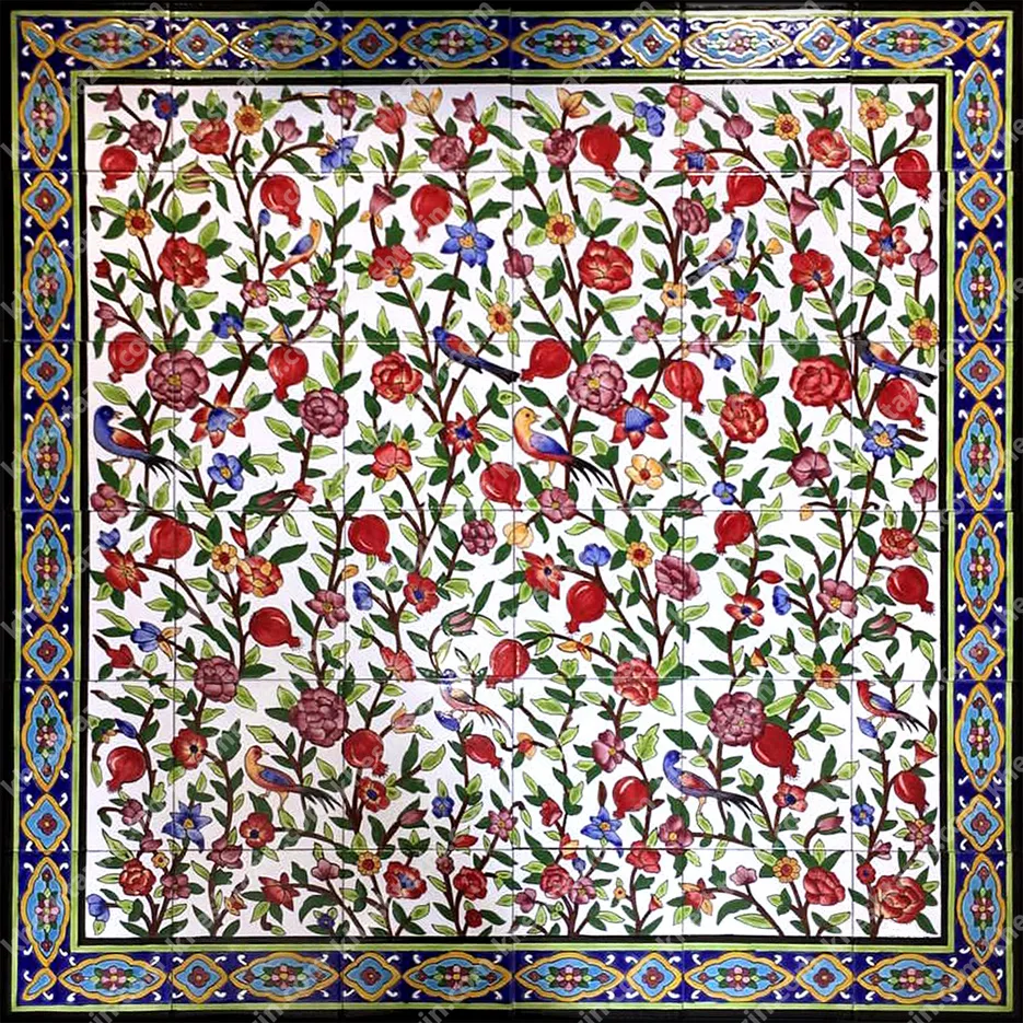 تابلو کاشی نگارگری باغ انار - تصویر 3