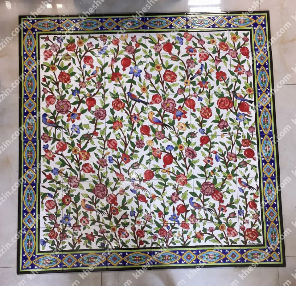 تابلو کاشی نگارگری باغ انار - تصویر 2
