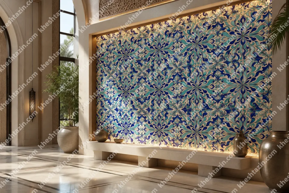 کاشی سرامیک هفت رنگ طرح جویبار آبی - تصویر 2