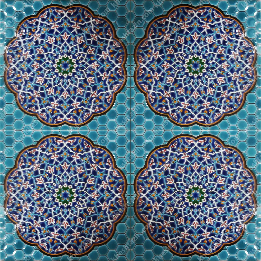 کاشی هفت رنگ طرح سنتی کد: TP-128 - تصویر 5