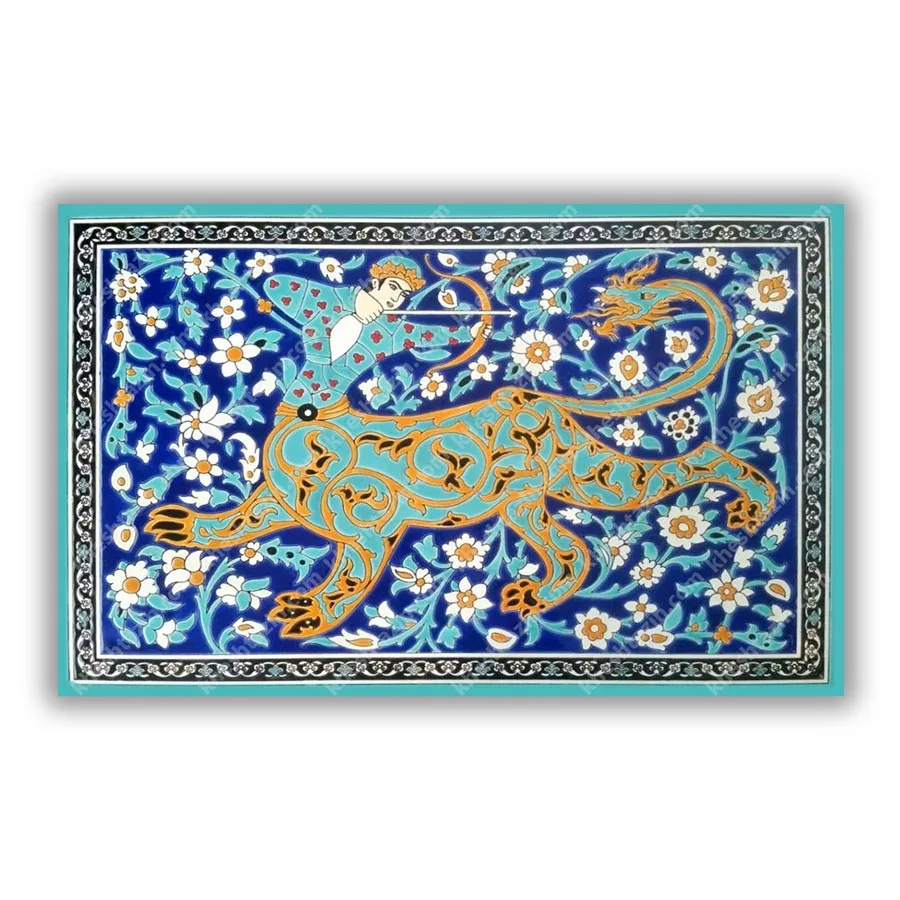 کاشی با طرح نگاره تاریخی
