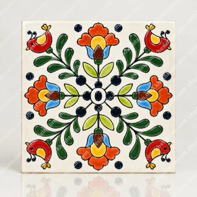کاشی و سرامیک طرح «گلزار و چکاوک»
