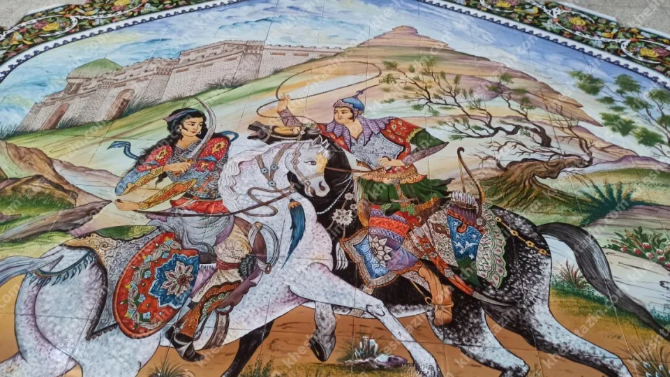تابلو کاشی مینیاتور ایرانی - تصویر 3