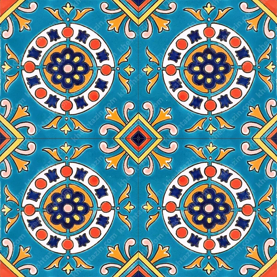 کاشی سرامیک طرح زمرد ختایی فیروزه - تصویر 2