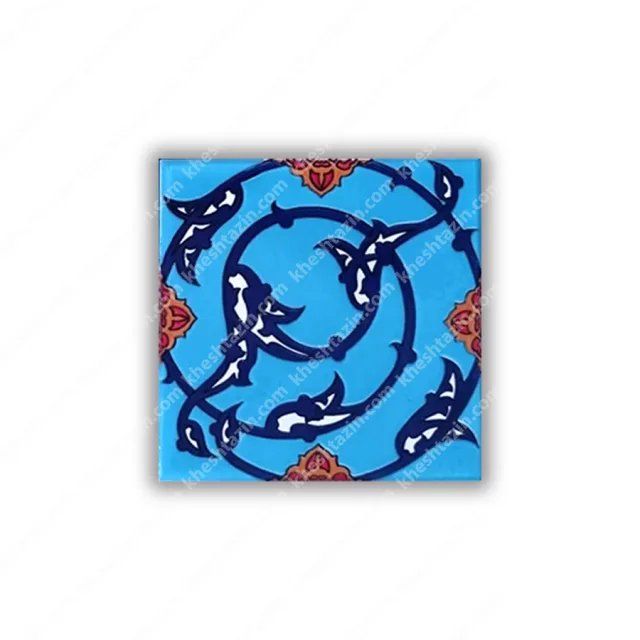 کاشی تزئینی طرح گره اسلیمی فیروزه