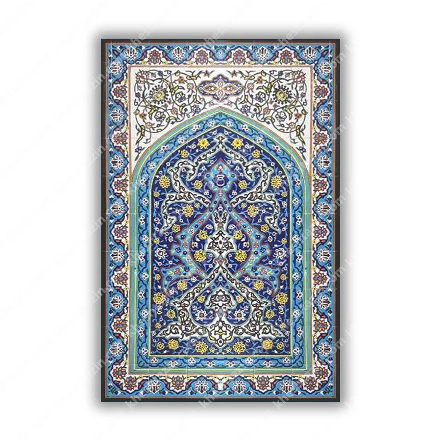 تابلو کاشی هفت رنگ طرح اسپر لچک اسلیمی