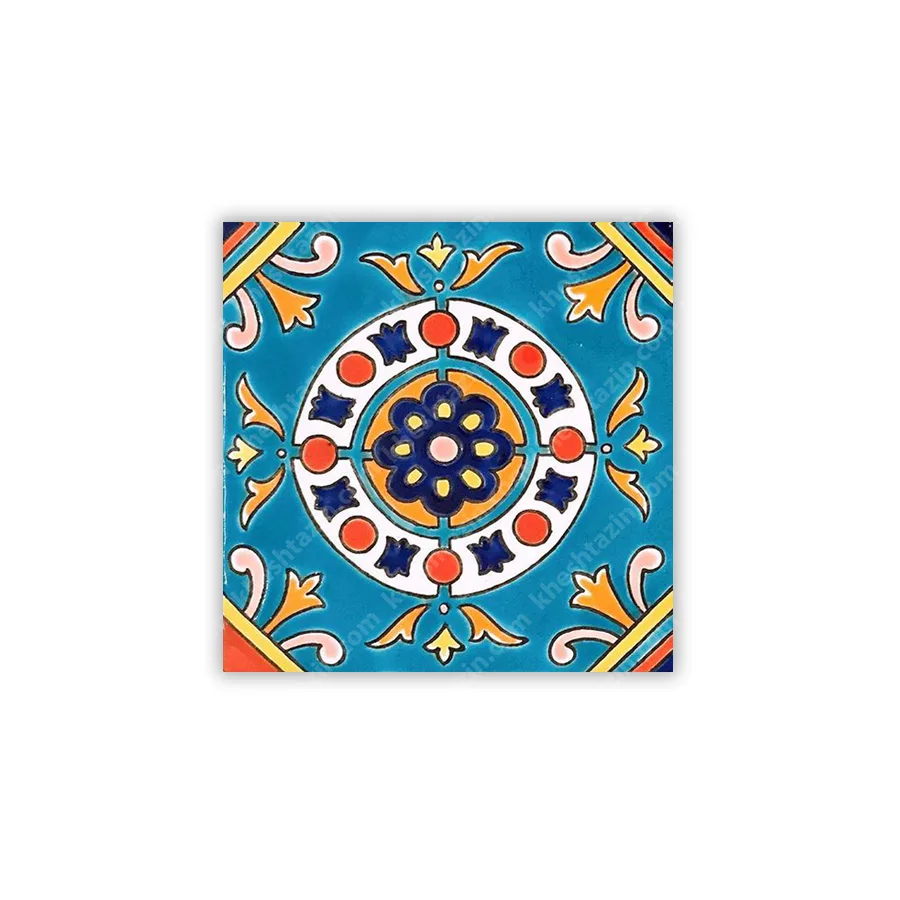 کاشی سرامیک طرح زمرد ختایی فیروزه