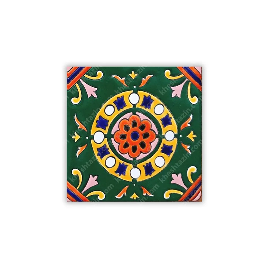 کاشی سرامیک طرح زمرد ختایی سبزفام