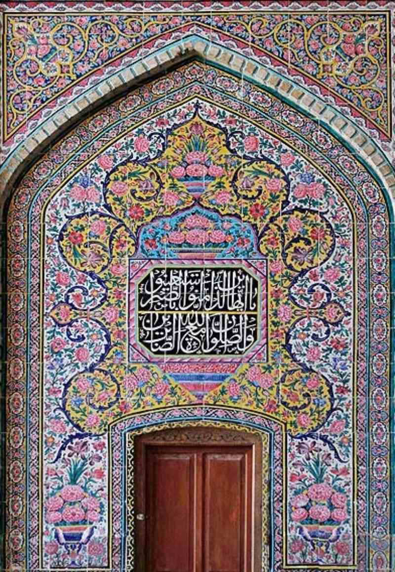 کاشیکاری قاجاری مسجد نصیر الملک