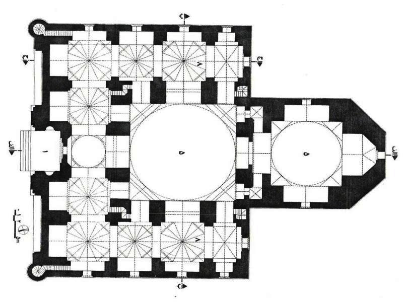 پلان مسجد کبود تبریز دوره قره قویونلوها 1466 میلادی