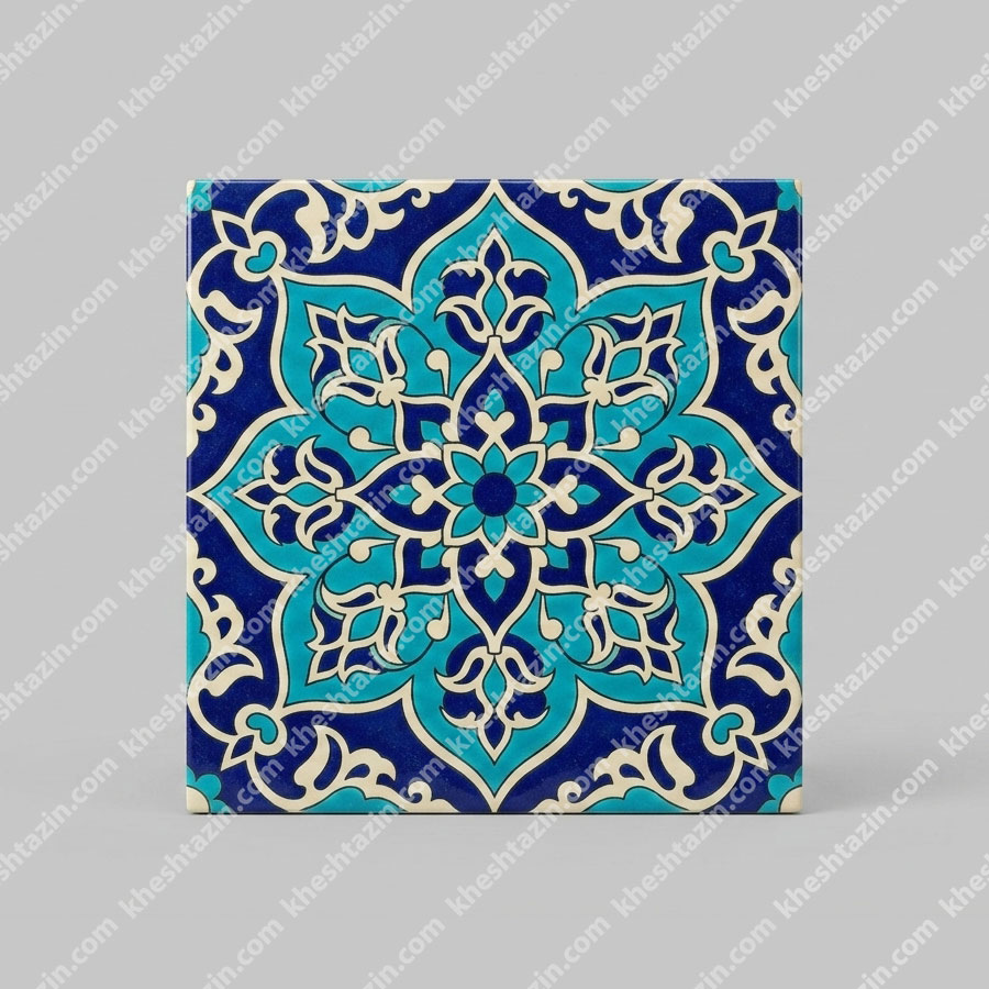  کاشی سرامیک مدل «شمسه‌ی فیروزه لاجورد»